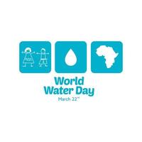 wereld water dag. opslaan water. vector illustratie