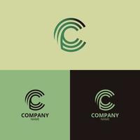 de c brief logo sjabloon met een mengsel van donker groen en vervaagd groen helling kleuren dat zijn elegant en professioneel, is perfect voor uw bedrijf identiteit vector