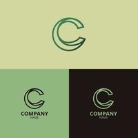de c brief logo sjabloon met een mengsel van donker groen en vervaagd groen helling kleuren dat zijn elegant en professioneel, is perfect voor uw bedrijf identiteit vector