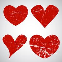 Grunge Valentijnsdag harten vector