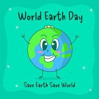 aarde dag opslaan planeet aarde uur tekenfilm wereld planeet milieu vector