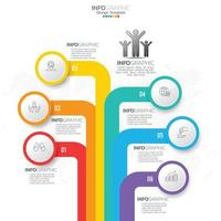 infographic met 6 stappen, opties, onderdelen, stappen of processen. vector