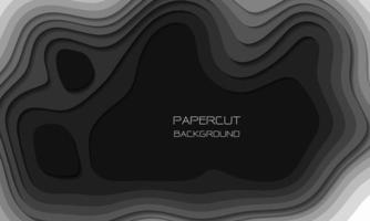 abstract grijs toon papier gesneden 3d lagen overlappen kunst achtergrond textuur vectorillustratie. vector