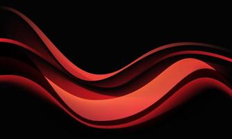 abstracte rode golfkromme schaduw dynamisch op zwarte achtergrond vectorillustratie. vector