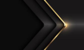 abstracte gouden lijn pijl schaduw kromme richting op donkergrijs metallic met lege ruimte ontwerp moderne luxe futuristische achtergrond vectorillustratie. vector