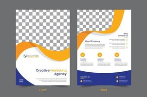 creatief zakelijke bedrijf folder sjabloon ontwerp. 2 zijdig poster brochure brochure vector illustrator. voor marketing, Promotie, bedrijf voorstel, reclame maken, jaar- rapport, boek omslag, onderwijs