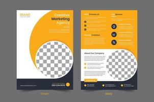 creatief zakelijke bedrijf folder sjabloon ontwerp. 2 zijdig brochure poster brochure vector illustrator. voor marketing, reclame maken, jaar- rapport, Promotie, bedrijf voorstel, boek omslag, onderwijs