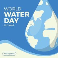 wereld water dag post vector