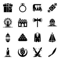 Londen evenementen en elementen icon set vector