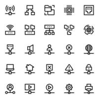 schets pictogrammen voor netwerk technologie. vector