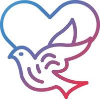 vector ontwerp duif met hart icoon stijl