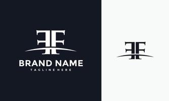 monogram brief ff gebogen logo vector