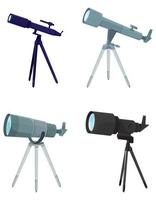 set van verschillende telescopen. vector