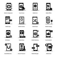 mobiele apps en technologie icon set vector