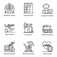 moderne verzekeringspolis icon set vector