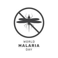 vector illustratie van wereld malaria dag logo in zwart kleur