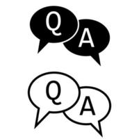 FAQ icoon vector. vragen en antwoorden illustratie teken. q en een toespraak schets en gevulde vector symbool.