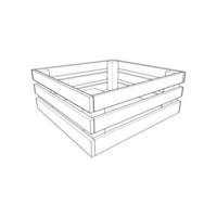 houten pallet vector illustratie Aan wit achtergrond . geïsoleerd isometrische schets hout container. isometrische vector schets houten pallet.