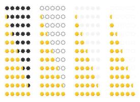 ster beoordeling recensie van nul naar vijf met goud sterren. klant recensie of terugkoppeling reeks vector illustratie