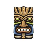hand- getrokken tiki tribal houten masker vector illustratie