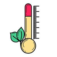 icoon. thermometer. groen energie. ecologie. eco stijl. groente. schoon planeet. vector