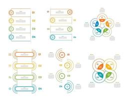 infographic bundel reeks met 4, 5, 6 stappen, opties of processen voor workflow lay-out, diagram, jaar- rapport, presentatie en web ontwerp. vector