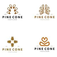 abstract gemakkelijk dennenappel logo ontwerp voor zakelijk, kenteken, embleem, grenen plantage, pijnboom hout industrie, yoga, spa, vector