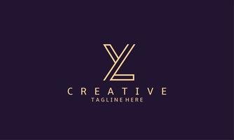 luxe yl brief logo ontwerp. modern minimalistisch creatief yl of ly brief eerste icoon vector sjabloon. premie logo met gouden ontwerp. elegant zakelijke identiteit.