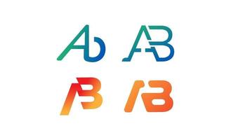 eerste ab, a, b logo decorontwerp vector