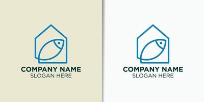 huis en vis logo sjabloon vector