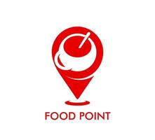 restaurant, voedsel punt icoon, kaart wijzer symbool vector
