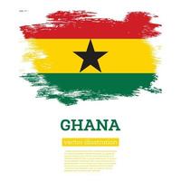 Ghana vlag met borstel slagen. onafhankelijkheid dag. vector