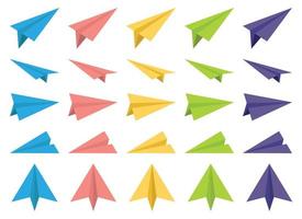 gekleurde papier vliegtuig verzameling vector illustratie
