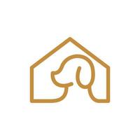 hond hoofd huis minimalistische lijn gemakkelijk logo vector