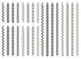 schets bloem met bladeren vector reeks