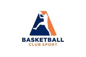 eerste brief een basketbal logo icoon. mand bal logotype symbool. vector