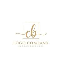 eerste cb vrouwelijk logo collecties sjabloon. handschrift logo van eerste handtekening, bruiloft, mode, juwelen, boetiek, bloemen en botanisch met creatief sjabloon voor ieder bedrijf of bedrijf. vector