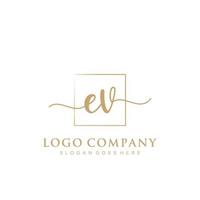 eerste ev vrouwelijk logo collecties sjabloon. handschrift logo van eerste handtekening, bruiloft, mode, juwelen, boetiek, bloemen en botanisch met creatief sjabloon voor ieder bedrijf of bedrijf. vector