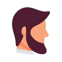 vector vlak illustratie van een Mens hoofd in profiel met een modieus kapsel en baard.