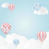 lucht ballon in blauw lucht. vector illustratie