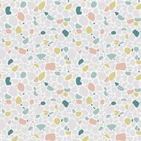 schattig terrazzo naadloos patroon in natuurlijk pastel kleuren. abstract mozaïek- steen structuur achtergrond. realistisch modern terrazo minimalistische kunst plein achtergrond. kleurrijk scherven of hagelslag vector