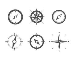 kompas vector iconen set geïsoleerd op een witte achtergrond