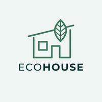 eco huis vector logo ontwerp. huis met blad modern logotp. echt landgoed logo sjabloon.