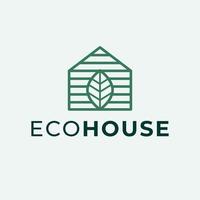 eco huis vector logo ontwerp. huis met blad modern logotp. echt landgoed logo sjabloon.