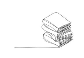 boek lijn tekening stijl, doorlopend een lijn vector illustratie