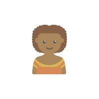 avatar van zwart meisje gekleurde vector icoon