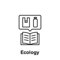 ecologie, boek, plastic vector icoon