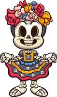 kleurrijk Mexicaans catrina-skelet vector