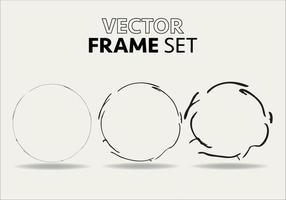 hand- getrokken cirkels schetsen kader vector set. rondes kattebelletje lijn cirkels. vector illustraties.
