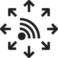 signaal communicatie informatie verbinding draadloze icoon symbool vector afbeelding, illustratie van de netwerk Wifi in zwart afbeelding. eps 10